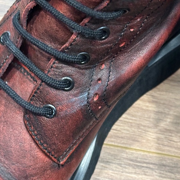 Vintage Dr. Martens 9A21 Oxblood Cap Toe Tall Boots Made in England Size 8 - Picture 9 of 13